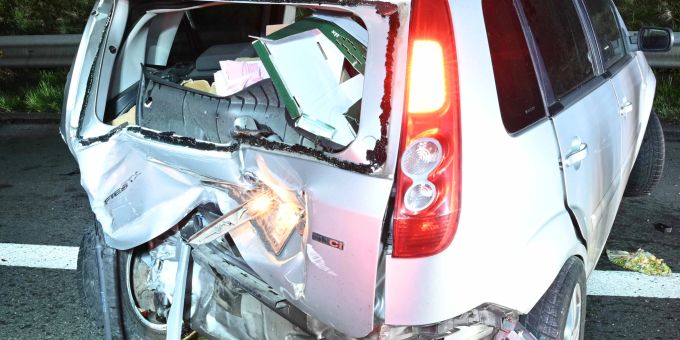 Auffahrunfall auf der A2 bei Schenkon. Auffahrunfall auf A2