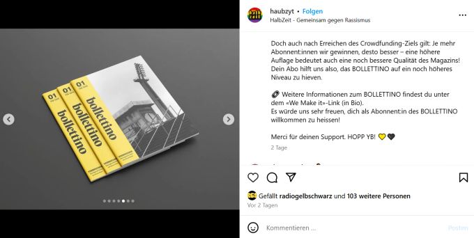 Demächst erhältlich für Fans von YB: Das Fussballmagazin Bollettino. yb
