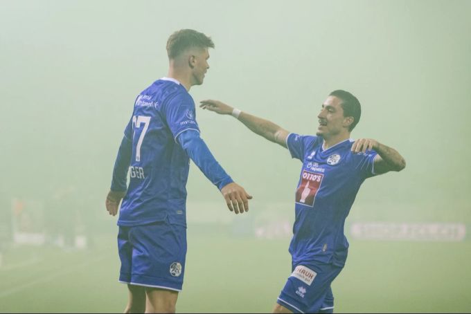 Lars Villiger bringt den FC Luzern früh in Führung. FC Luzern