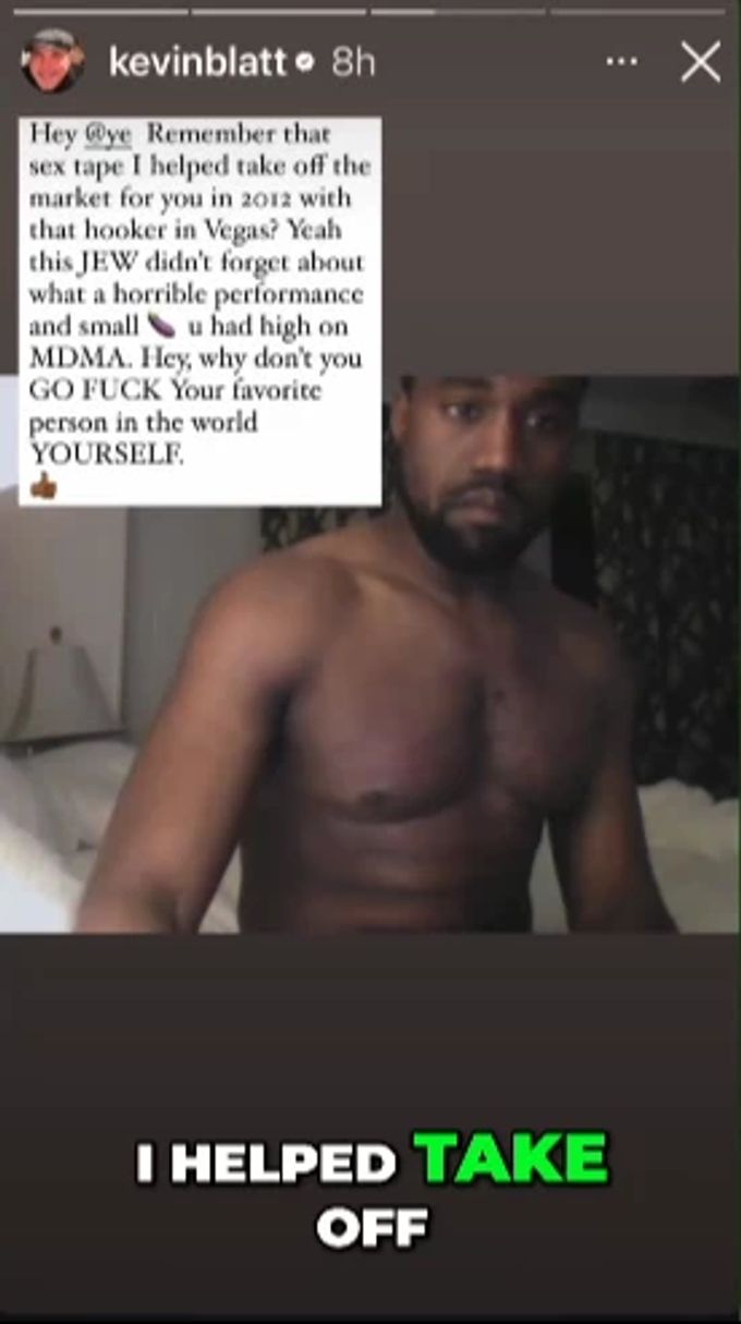 Kevin Blatt behauptet, Kanye West dabei geholfen zu haben, das Sex-Tape verschwinden zu lassen. Kanye West