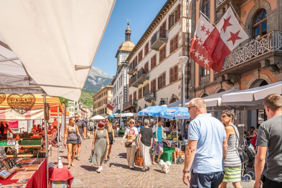 Altstadt Markt Menschen Stände