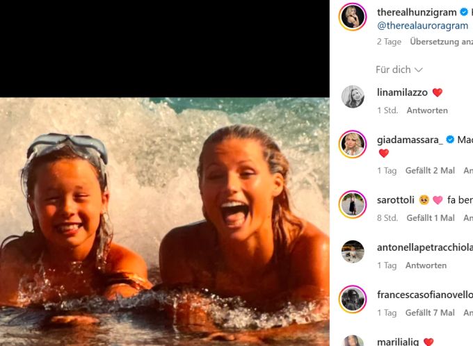 Dieses Foto teilte Michelle Hunziker unter anderem von ihrer Tochter Aurora Hunziker-Ramazzotti. aurora hunziker-ramazzotti