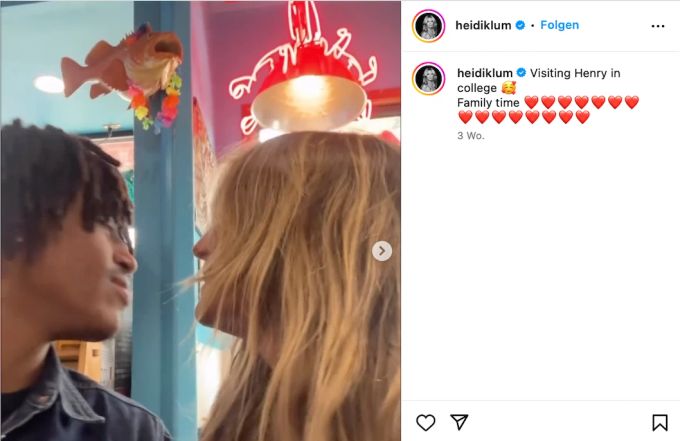 Heidi Klum besuchte ihren Sohn Henry am College. heidi klum Sohn Henry