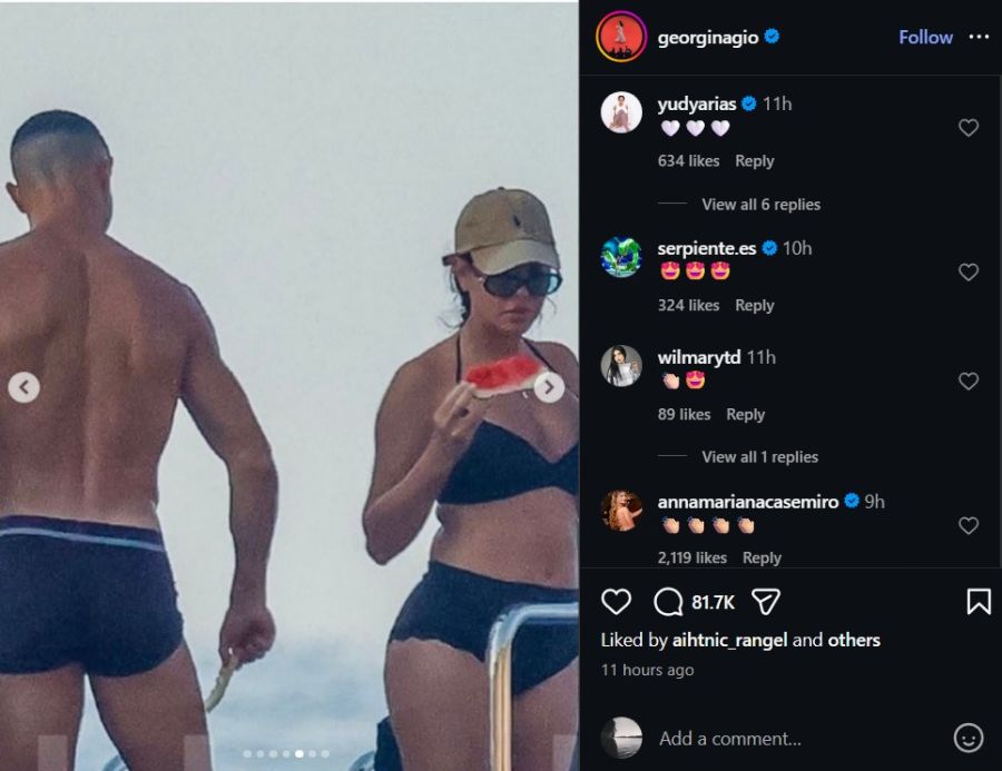 «Ich liebe meine Kurven»: Georgina Rodriguez zeigt sich in ihrem Post selbstbewusst.
