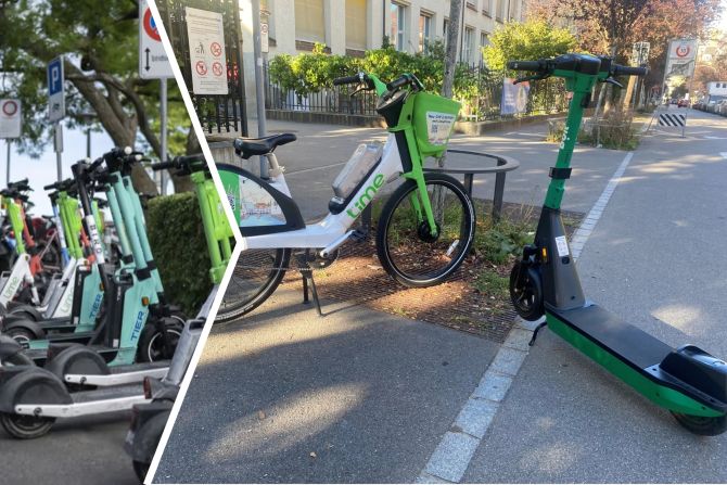 E-Trottis und E-Bikes versperren immer wieder die Trottoirs. - CLA