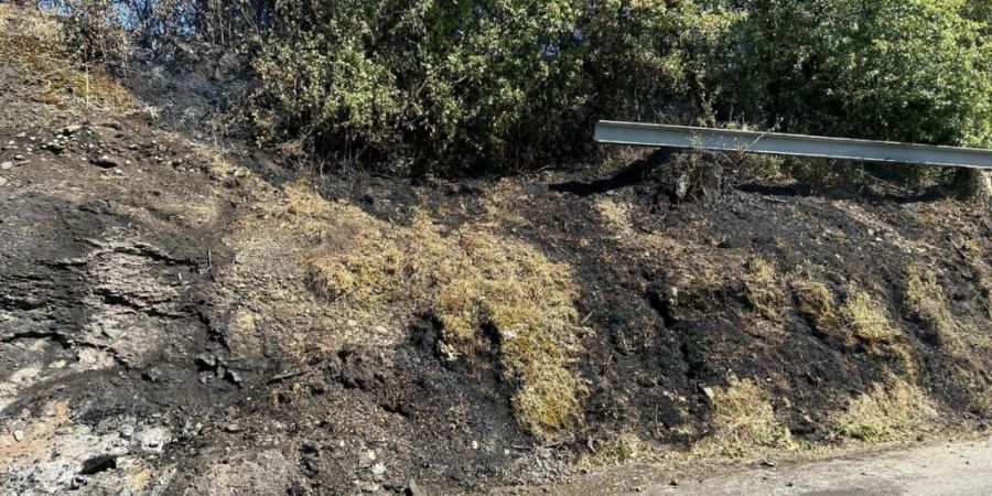 Das vor Tagen entfachte Feuer hat einen Brand auf einer Fläche von rund 250 Quadratmetern ausgelöst.