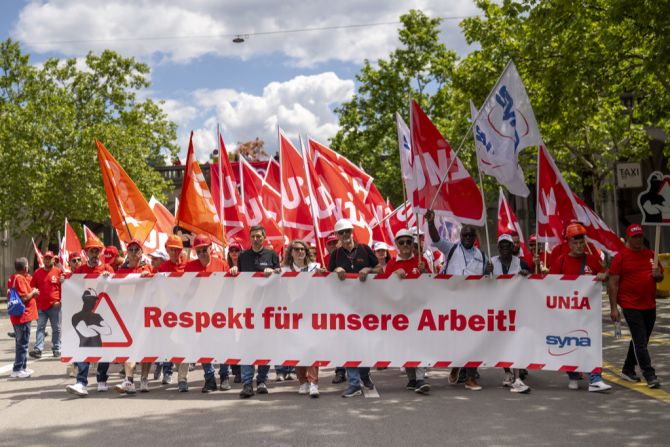 Bauarbeiter Demo Zürich