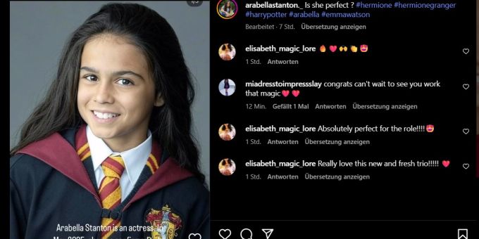 Arabella Stanton ist Hermine Granger in der neuen «Harry Potter»-TV-Serie. harry potter serie hermine