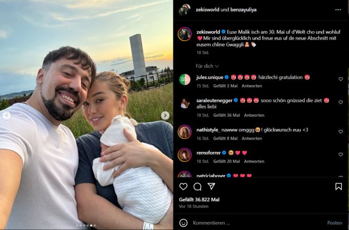 Zeki Bulgurcu und Yuliya Benza gemeinsam mit ihrem Sohn Malik. Zeki Bulgurcu