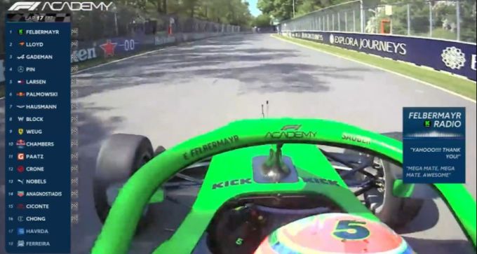 Sauber feiert einen Sieg in der F1-Academy. F1-Academy