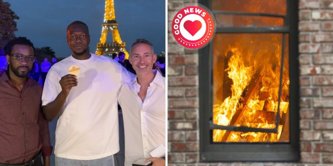 Mann rettet Familie Feuer