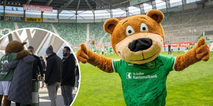 «Gallus» ist das bei den FCSG-Fans beliebte Bärenmaskottchen. Jetzt hat der Mann hinter dem Kostüm aus dem Nähkästchen geplaudert. Maskottchen FC St.Gallen