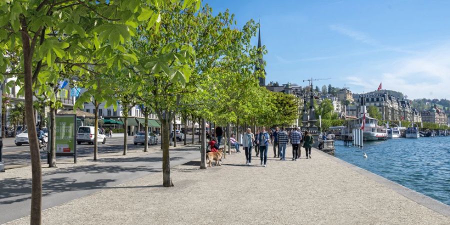 So soll der Schweizerhofquai nach der Entsiegelung aussehen. (Visualisierung)