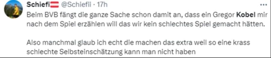 Andere zweifeln an der Ernsthaftigkeit oder aber Selbsteinschätzung des Schweizers.