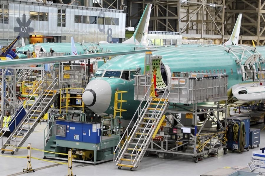 Produktion eines 737 bei Boeing.