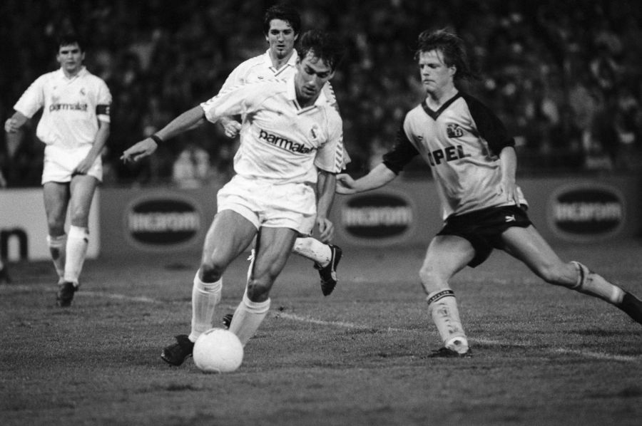 Lars Lunde (rechts) im Spiel mit YB gegen Real Madrid.