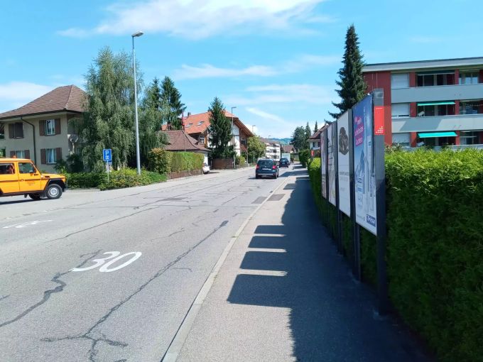 Die Schwäbisstrasse muss noch immer viel Verkehr bewältigen. Aareleist Steffisburg