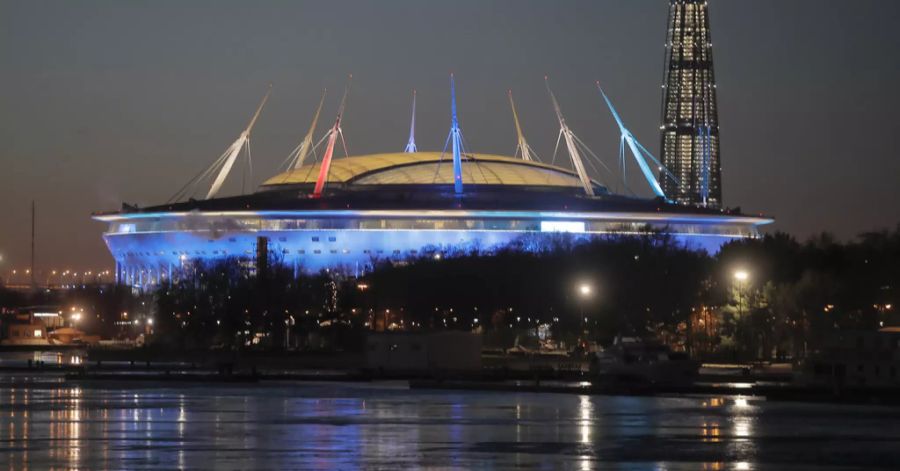 die Gazprom-Arena in St. Petersburg