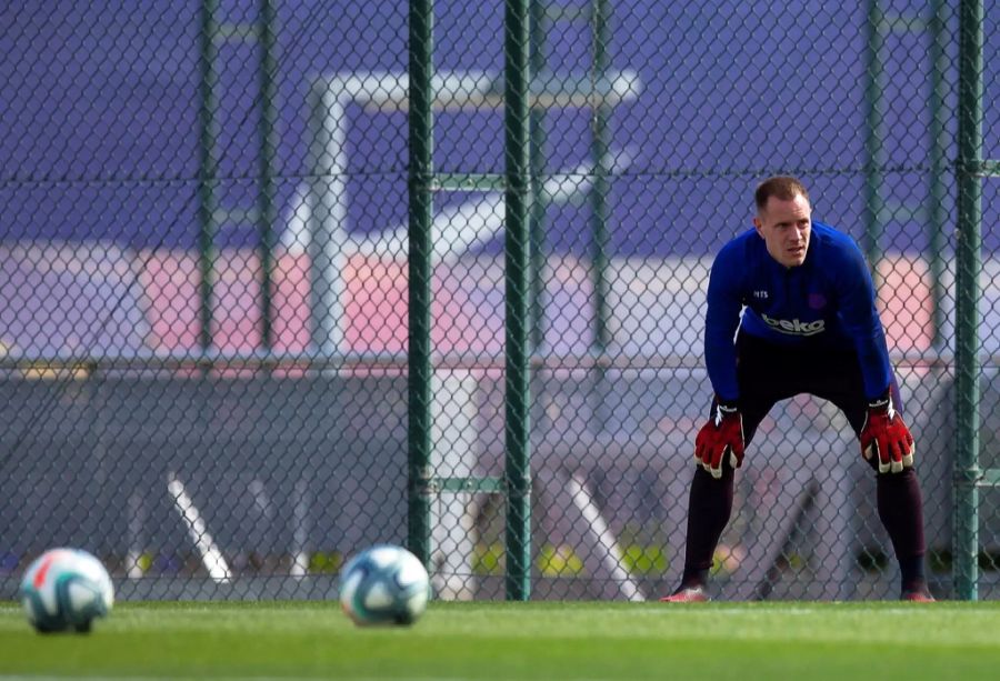 Eindrücke von vor der Corona-Krise: Die Stars des FC Barcelona im Training.