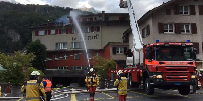 Netstal GL: Brandfall. Netstal Brand Hotel