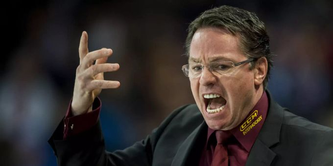 Ex-Servette-Coach Chris McSorley im dritten Playoff-Halbfinalspiel der National League A zwischen den ZSC Lions und dem Geneve-Servette HC 2014 im Hallenstadion in Zürich. Chris McSorley