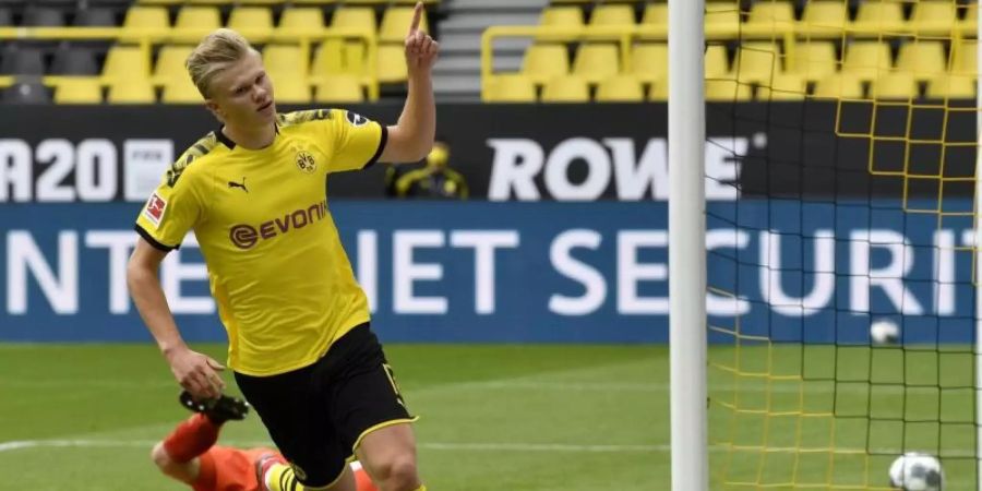 Steht beim BVB vor der Rückkehr auf den Platz: Torjäger Erling Haaland. Foto: Martin Meissner/AP-Pool/dpa