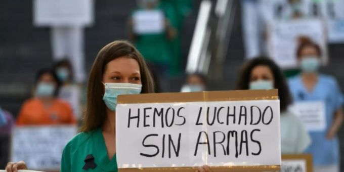 Proteste des Gesundheitspersonals in Madrid Proteste des Gesundheitspersonals in Madrid