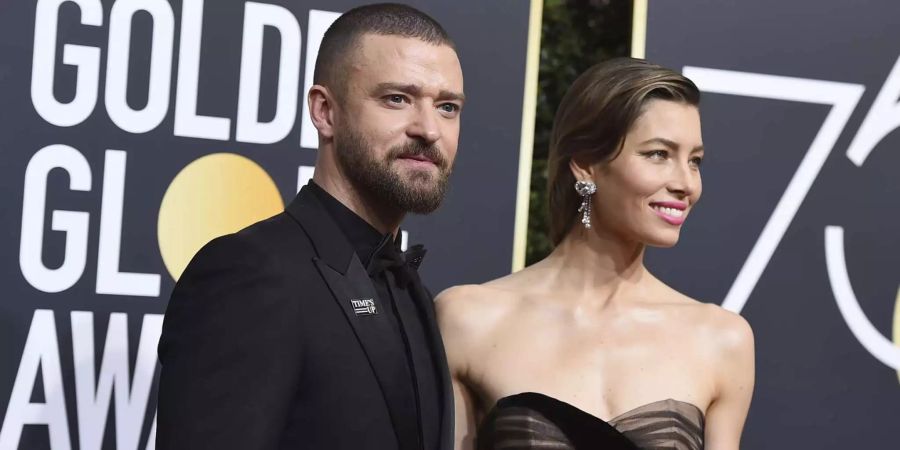 Sänger Justin Timberlake und Ehefrau und Schauspielerin Jessica Biel auf dem roten Teppich.