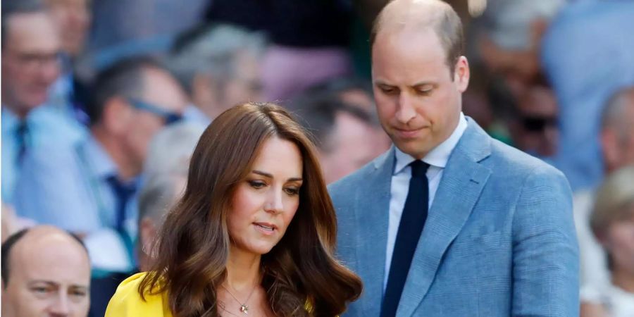 Herzogin Catherine und Prinz William in der Royal Box in Wimbledon am 15. Juli 2018.