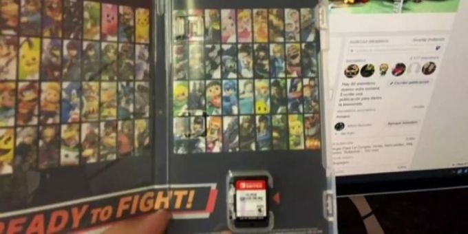 Der originale Twitter Post wurde mittlerweile entfernt. Ein Twitter User hält eine physikalische Kopie von Super Smash Bros. Ultimate in den Händen.