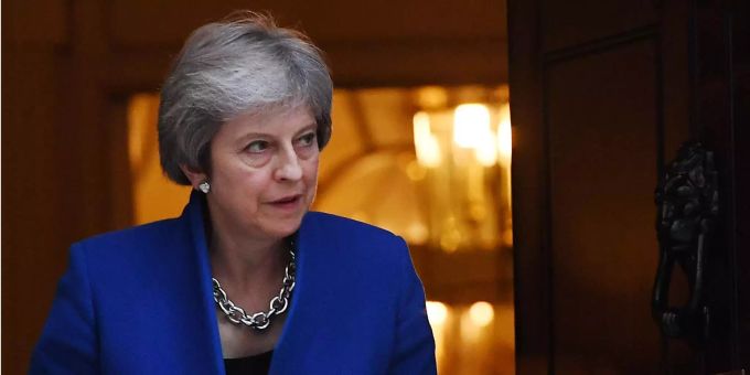 Grossbritanniens Premierministerin Theresa May in London. Grossbritanniens Premierministerin Theresa May in London.