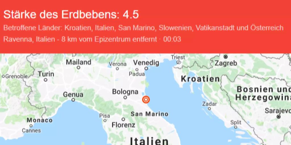 Italien Verzeichnet Bei Ravenna Erdbeben Der Starke 4 6