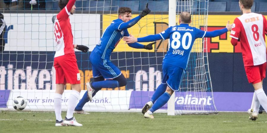 Luzerns Schürpf kann gegen Thun zwei Mal jubeln.