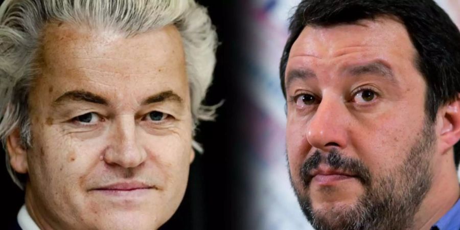 Brüder im Geiste: Niederländer Geert Wilders und Italiener Matteo Salvani.