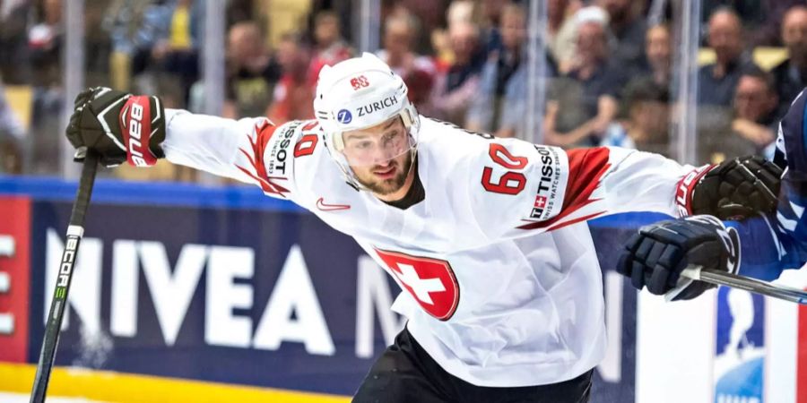 Tristan Scherwey bei der Eishockey-WM in Dänemark.