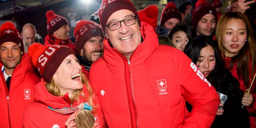 Die beiden kennen sich bereits aus Pyeongchang. Auch dort scheint man es lustig miteinander gehabt zu haben.