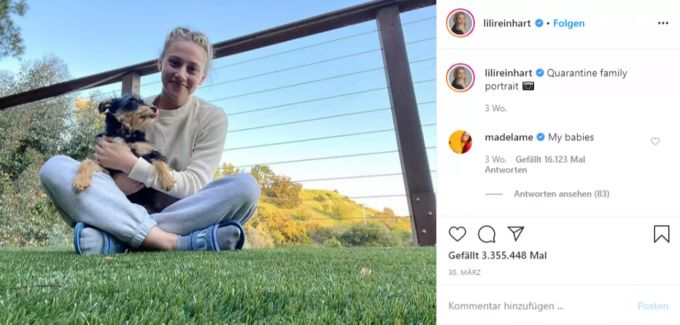 Auch Lili Reinhart befindet sich wegen der Corona-Pandemie Zuhause. lili reinhart