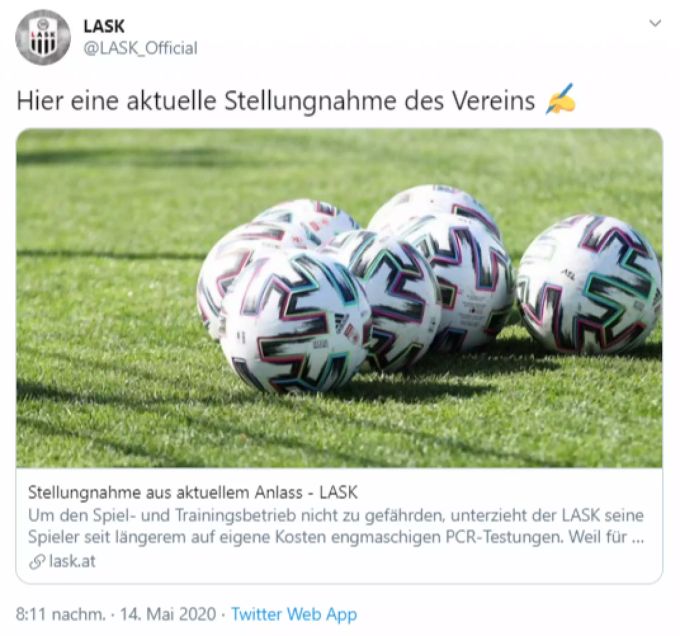Bundesliga LASK reagiert mit einer Stellungnahme auf die Vorwürfe. Bundesliga LASK