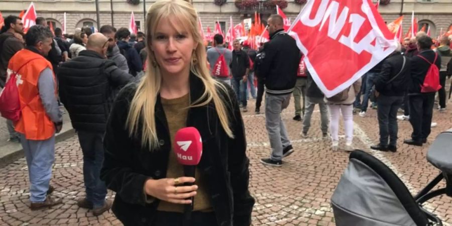 Nau berichtet LIVE von der Demonstration der Bauarbeiter im Tessin