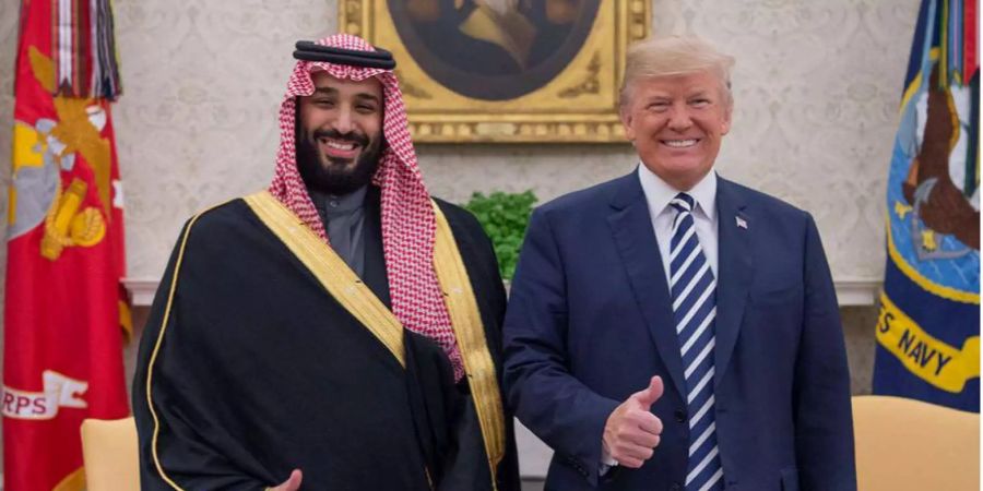 US-Präsident Donald Trump (r) empfängt den saudischen Kronprinzen Mohammed bin Salman im Weissen Haus.