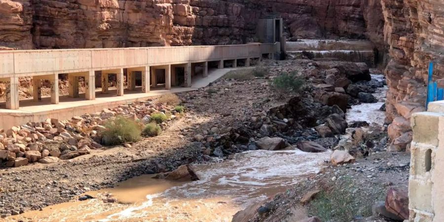 Ein Gebiet am Toten Meer in Jordanien ist nach den Sturzfluten zu sehen.