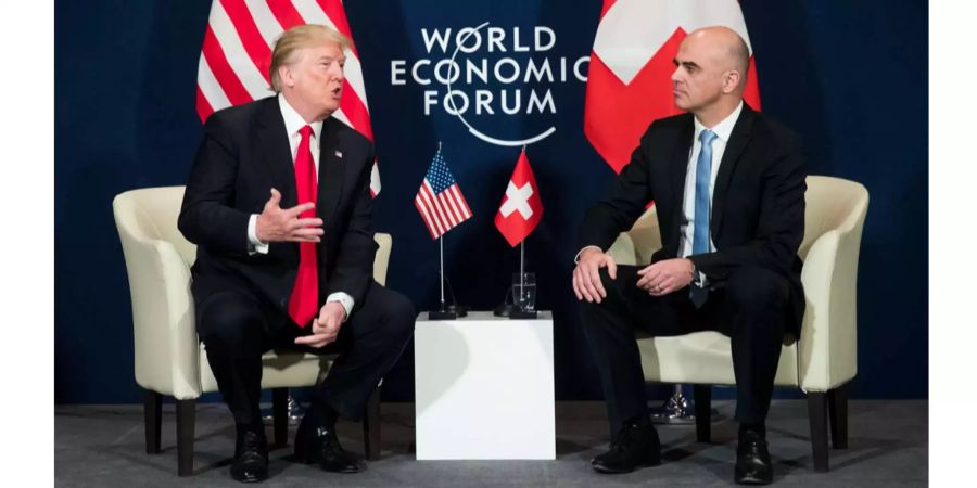 Donald Trump und Alain Berset am World Economic Forum in Davos 2018.