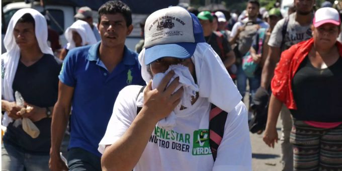 Mittelamerikanische Migranten auf dem Weg in die USA. Mittelamerikanische Migranten auf dem Weg in die USA.