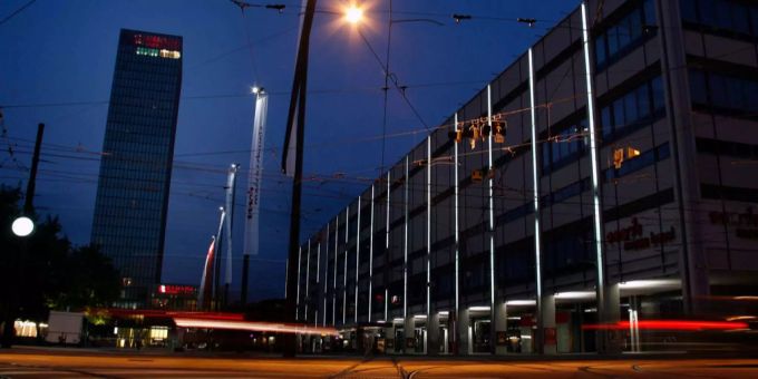 Der Messeplatz und die Messehalle in Basel. Der Messeplatz und die Messehalle in Basel.