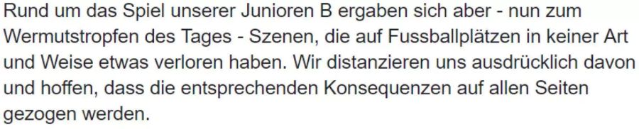 Das Statement des angegriffenen Vereins, dem SV Kaufdorf, auf der Facebook-Seite.