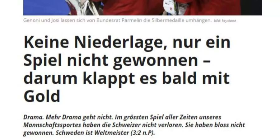 Klaus Zaugg, einer der bekanntesten Eishockey-Reporter der Schweiz, meint auf «Watson», dass das Team von Coach Fischer nicht verloren, sondern bloss nicht gewonnen hat und erklärt, warum es bald schon mit Gold klappen wird.