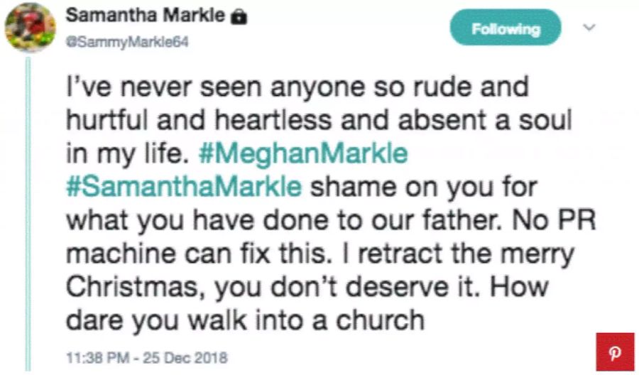 Samantha lästert auf Twitter fies über Meghan Markle.