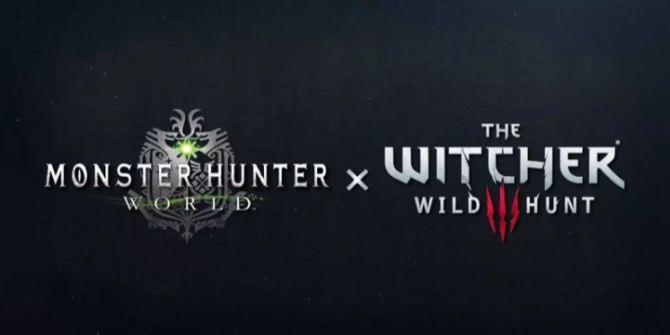 Das Logo vom Monster Hunter: World, The Witcher 3: Wild Hunt Crossover