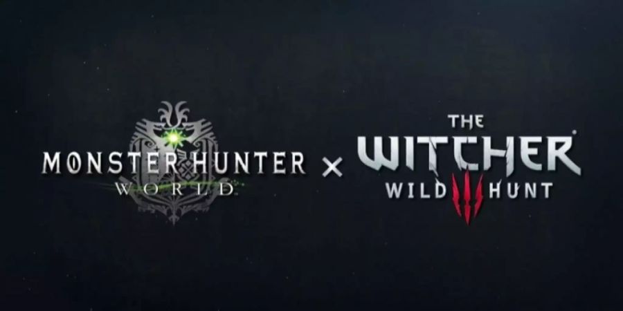 Das Logo vom Monster Hunter: World, The Witcher 3: Wild Hunt Crossover