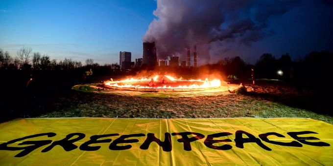 Ein Protest von Greenpeace. Ein Protest von Greenpeace.